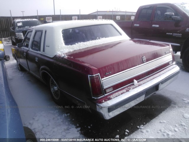 1LNBM82F7KY814479 - 1989 LINCOLN TOWN CAR SIGNATURE RED photo 3