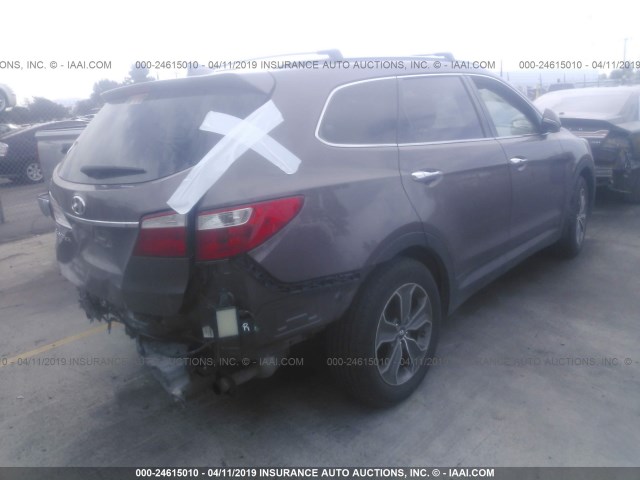 KM8SN4HF4EU057730 - 2014 HYUNDAI SANTA FE GLS BROWN photo 4