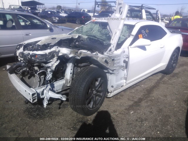 2G1FA1E35E9290922 - 2014 CHEVROLET CAMARO LS WHITE photo 2