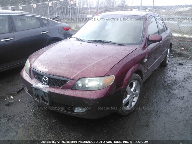 JM1BJ226231163038 - 2003 MAZDA PROTEGE DX/LX/ES MAROON photo 2