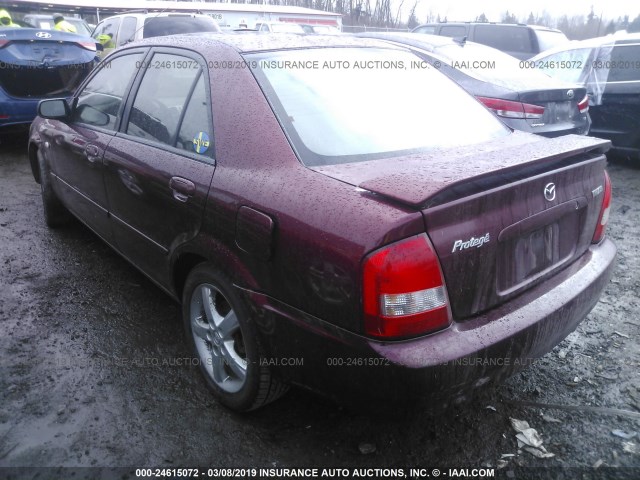 JM1BJ226231163038 - 2003 MAZDA PROTEGE DX/LX/ES MAROON photo 3