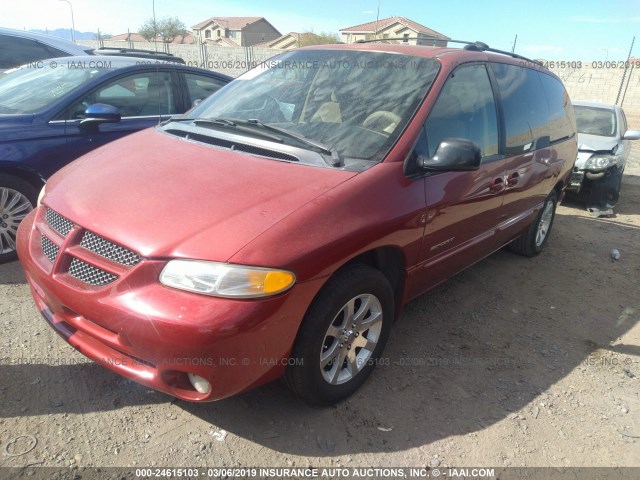 1B4GP44G7YB629972 - 2000 DODGE GRAND CARAVAN SE/SPORT RED photo 2