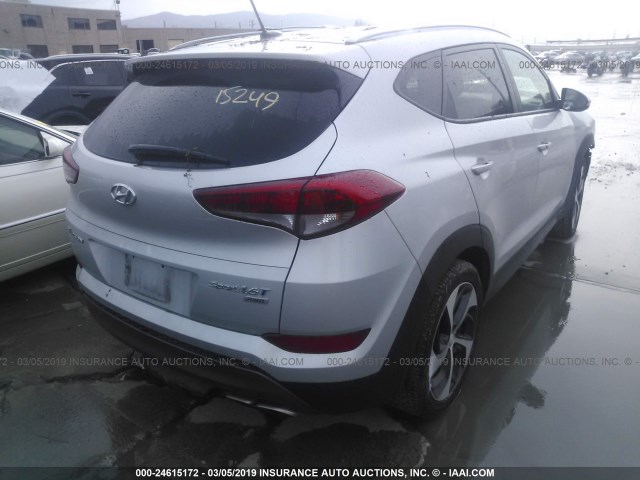 KM8J3CA26GU183979 - 2016 HYUNDAI TUCSON LIMITED/SPORT AND ECO/SE SILVER photo 4