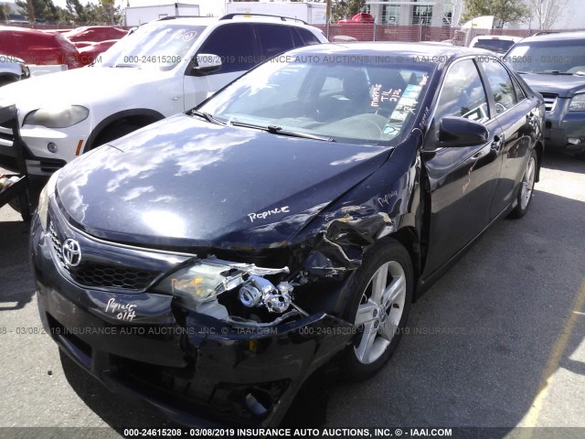 4T1BF1FK8DU284347 - 2013 TOYOTA CAMRY L/SE/LE/XLE BLACK photo 2