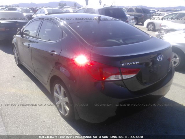 5NPDH4AE2DH279312 - 2013 HYUNDAI ELANTRA GLS/LIMITED BLACK photo 3