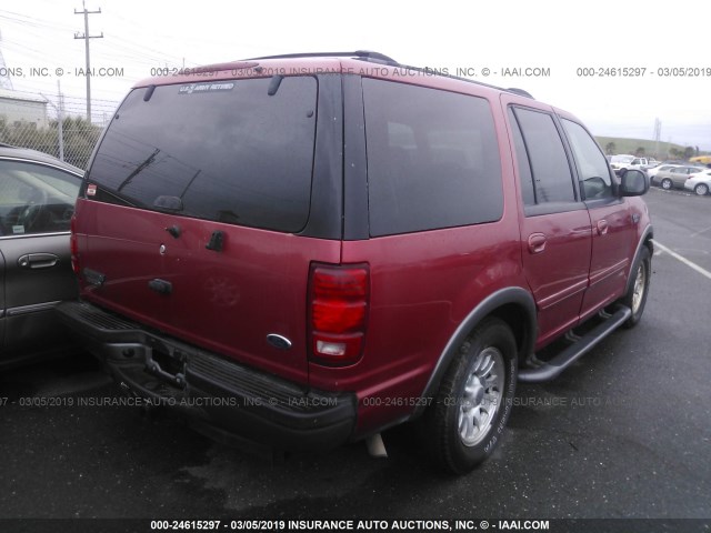 1FMRU15L0YLB95589 - 2000 FORD EXPEDITION XLT RED photo 4