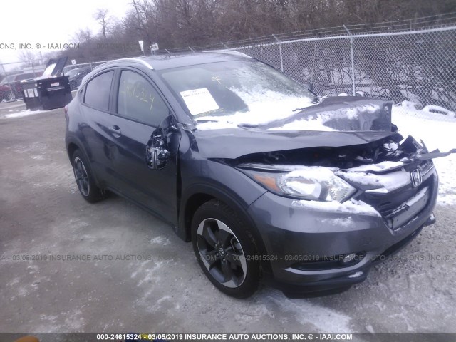 3CZRU6H76JM712389 - 2018 HONDA HR-V EXL GRAY photo 1