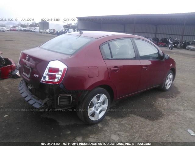 3N1AB61E27L638424 - 2007 NISSAN SENTRA 2.0/2.0S/2.0SL RED photo 4