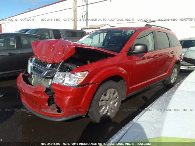 3C4PDCABXGT121247 - 2016 DODGE JOURNEY SE RED photo 2