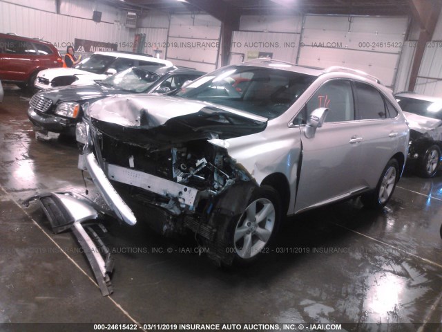 2T2BK1BA6DC190358 - 2013 LEXUS RX 350/BASE/F SPORT SILVER photo 2