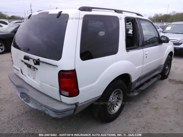 1FMYU60E41UA44174 - 2001 FORD EXPLORER SPORT WHITE photo 4