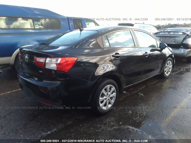 KNADM4A30F6428286 - 2015 KIA RIO LX BLACK photo 4