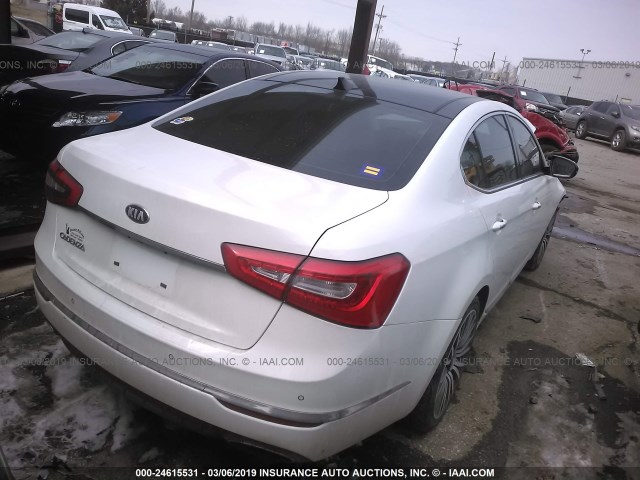 KNALN4D73E5134814 - 2014 KIA CADENZA PREMIUM/LIMITED WHITE photo 4