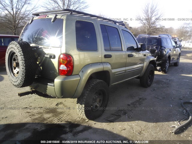 1J4GL38K72W332315 - 2002 JEEP LIBERTY RENEGADE GREEN photo 4