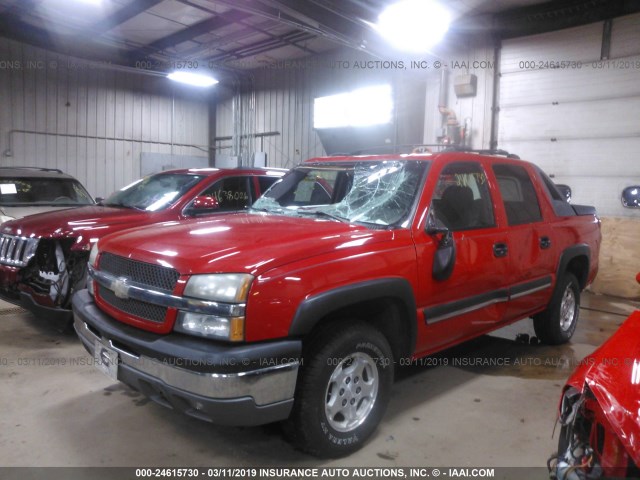 3GNEC12T04G325640 - 2004 CHEVROLET AVALANCHE C1500 RED photo 2