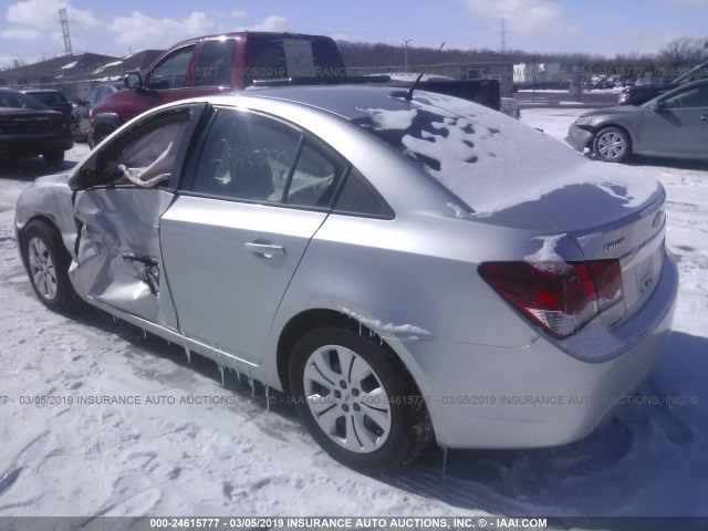 1G1PA5SH5E7290562 - 2014 CHEVROLET CRUZE LS SILVER photo 3