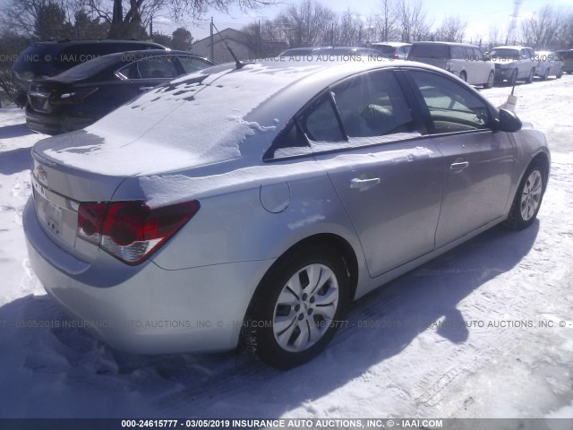 1G1PA5SH5E7290562 - 2014 CHEVROLET CRUZE LS SILVER photo 4