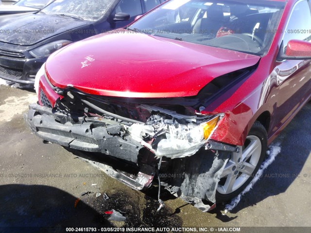 4T1BF1FK2CU625076 - 2012 TOYOTA CAMRY SE/LE/XLE RED photo 6