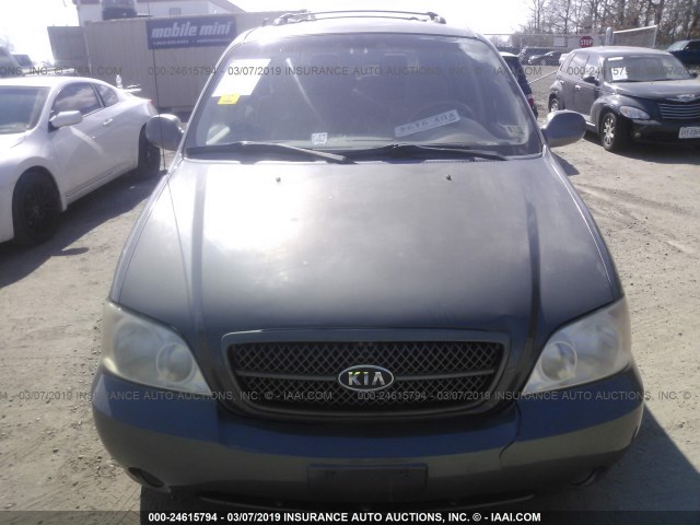 KNDUP131056615272 - 2005 KIA SEDONA EX/LX GREEN photo 6