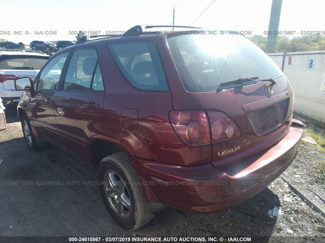 JT6GF10U3Y0054983 - 2000 LEXUS RX 300 RED photo 3