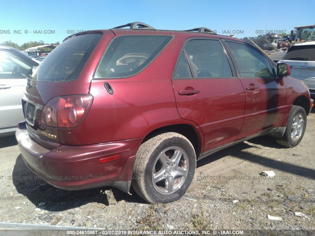 JT6GF10U3Y0054983 - 2000 LEXUS RX 300 RED photo 4