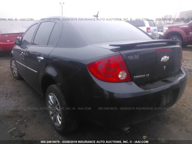 1G1AT58H597190460 - 2009 CHEVROLET COBALT LT BLACK photo 3