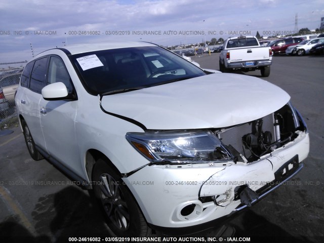 5N1AR2MNXFC642739 - 2015 NISSAN PATHFINDER S/SV/SL/PLATINUM WHITE photo 1