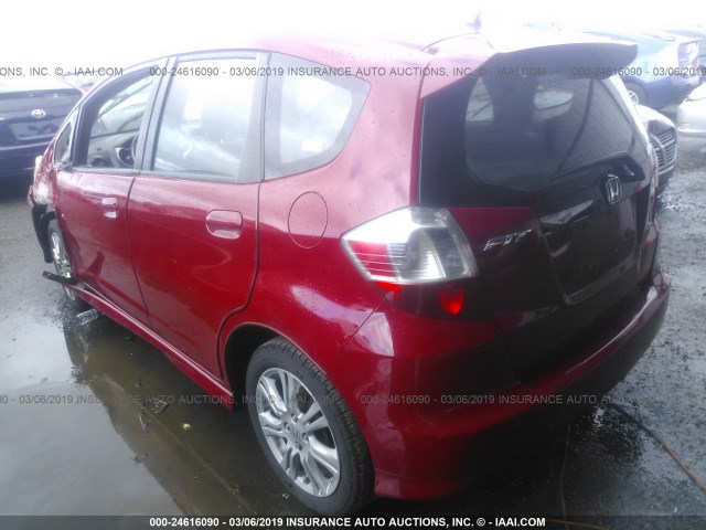 JHMGE88409S016334 - 2009 HONDA FIT SPORT RED photo 3