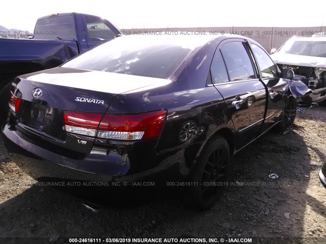 5NPEU46FX6H026906 - 2006 HYUNDAI SONATA GLS/LX BURGUNDY photo 4