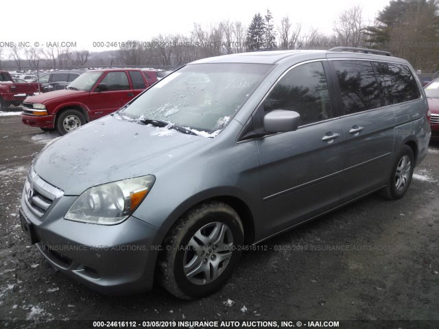 5FNRL38745B106543 - 2005 HONDA ODYSSEY EXL GRAY photo 2