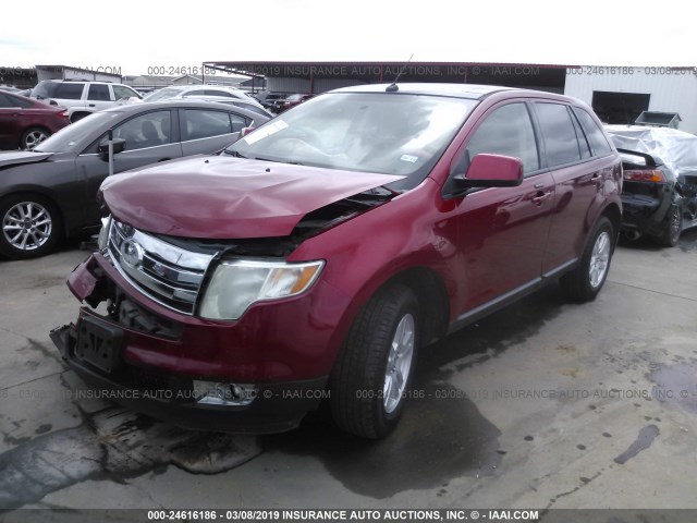 2FMDK38C18BB11142 - 2008 FORD EDGE SEL RED photo 2