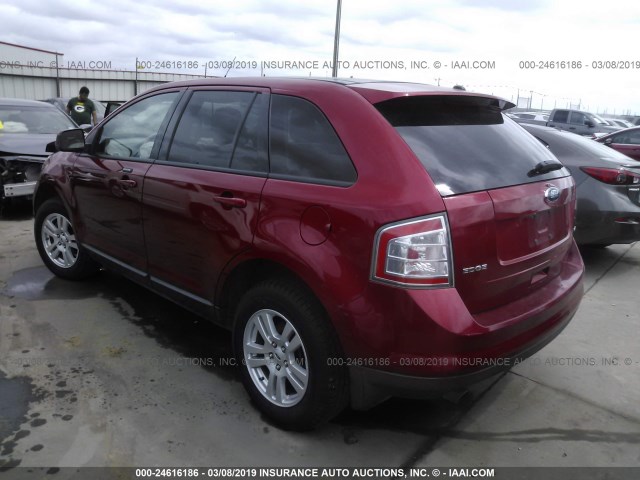 2FMDK38C18BB11142 - 2008 FORD EDGE SEL RED photo 3