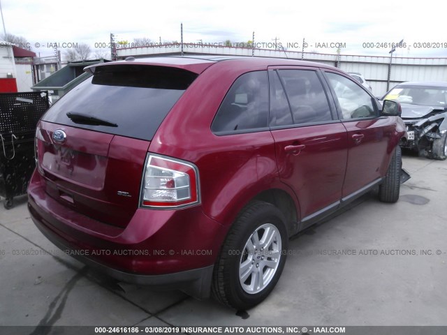 2FMDK38C18BB11142 - 2008 FORD EDGE SEL RED photo 4