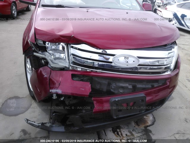 2FMDK38C18BB11142 - 2008 FORD EDGE SEL RED photo 6