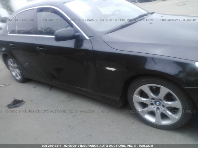 WBANE53517CW67077 - 2007 BMW 525 I BLACK photo 6