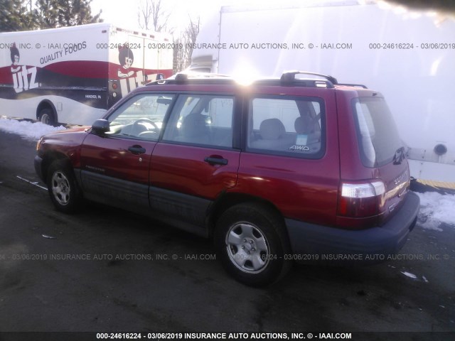 JF1SF63562H700102 - 2002 SUBARU FORESTER L RED photo 3