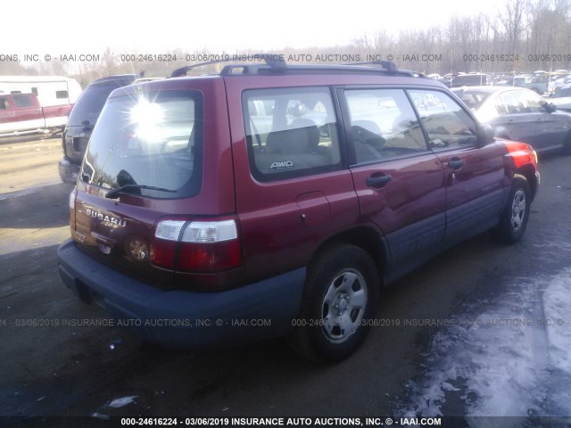 JF1SF63562H700102 - 2002 SUBARU FORESTER L RED photo 4