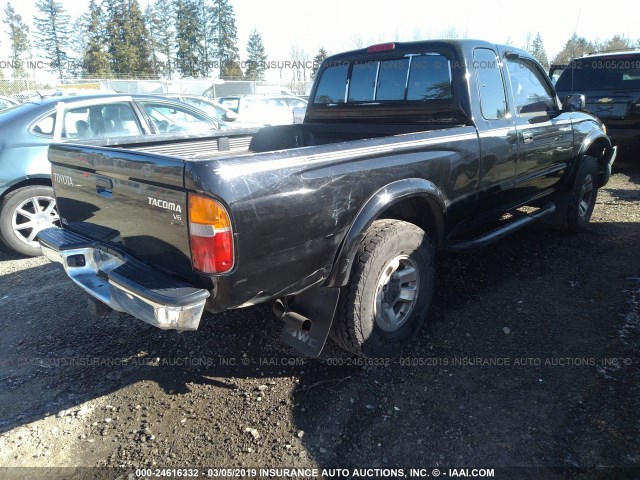 4TAWN72N0TZ175552 - 1996 TOYOTA TACOMA XTRACAB BLACK photo 4