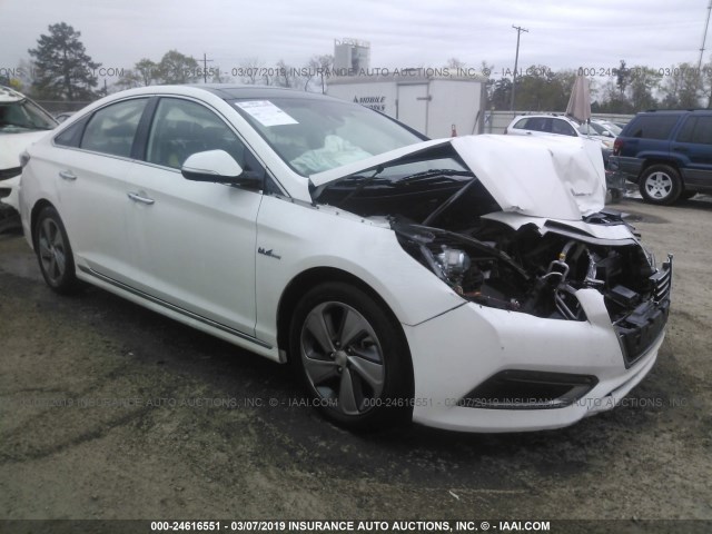 KMHE34L12GA014748 - 2016 HYUNDAI SONATA HYBRID/LIMITED WHITE photo 1