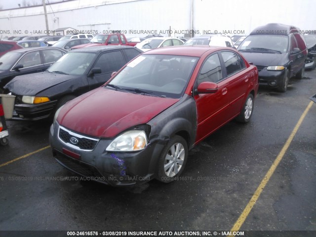 KNADH4A31B6929279 - 2011 KIA RIO LX/SX ORANGE photo 2