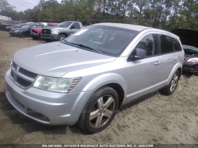 3D4GH57V09T598034 - 2009 DODGE JOURNEY SXT SILVER photo 2