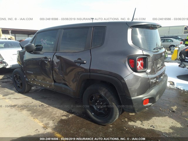 ZACCJBAB0JPH35756 - 2018 JEEP RENEGADE SPORT GRAY photo 3