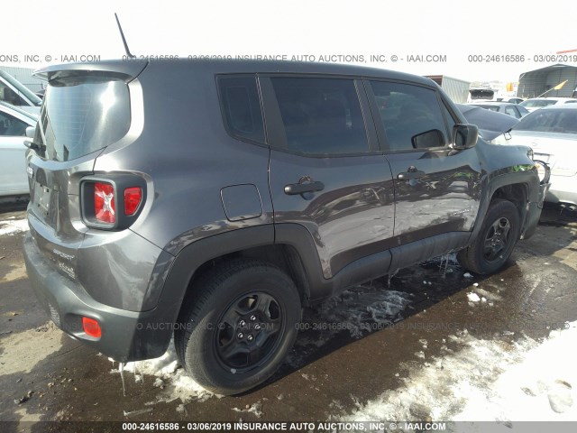 ZACCJBAB0JPH35756 - 2018 JEEP RENEGADE SPORT GRAY photo 4