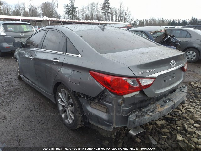 5NPEC4AC3DH555563 - 2013 HYUNDAI SONATA SE/LIMITED GRAY photo 3