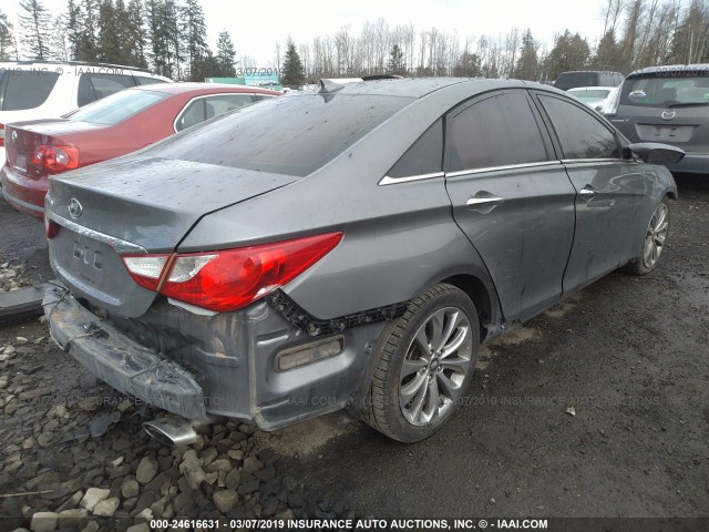 5NPEC4AC3DH555563 - 2013 HYUNDAI SONATA SE/LIMITED GRAY photo 4