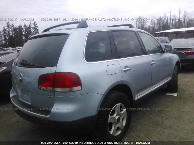 WVGBC67L14D008668 - 2004 VOLKSWAGEN TOUAREG 3.2 BLUE photo 4