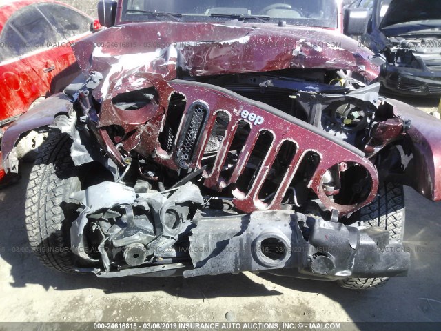 1J4FA541X7L130118 - 2007 JEEP WRANGLER SAHARA MAROON photo 6