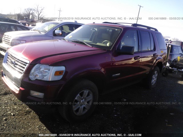 1FMEU63E78UA39558 - 2008 FORD EXPLORER XLT RED photo 2