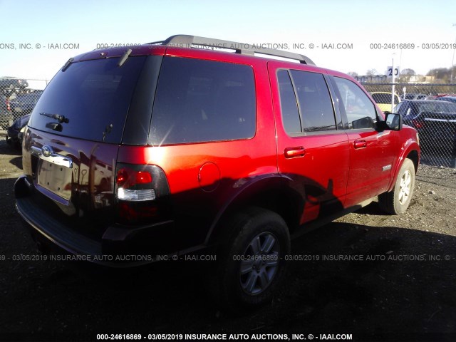 1FMEU63E78UA39558 - 2008 FORD EXPLORER XLT RED photo 4