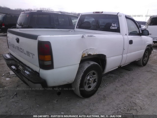 1GCEC14W11Z167675 - 2001 CHEVROLET SILVERADO C1500 WHITE photo 4